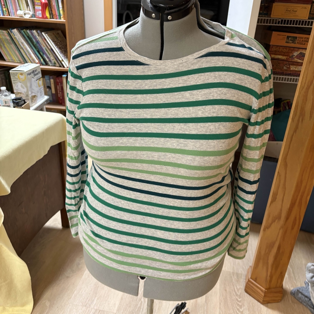 Old Navy Green and Gray Long Sleeve Tee